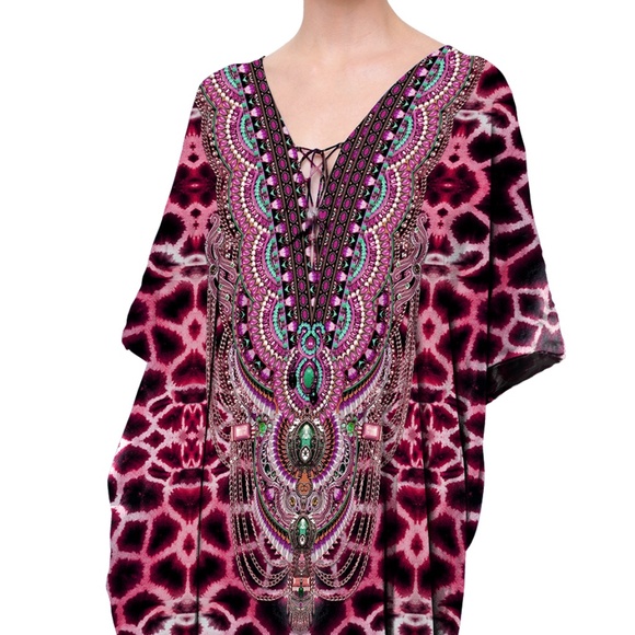 Animal Print Kaftan Dress - Designer Kaftans 70% OFF - Brand New - Picture 3 of 3